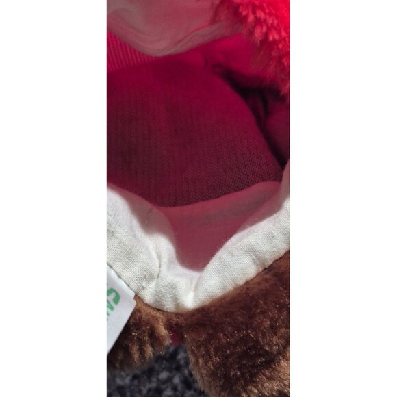 Vintage Christmas Stocking Reindeer Plush Hand Puppet Santas Best Brown - Picture 7 of 9